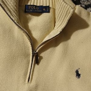 Men's EXL collard Polo half zip gold tag sweater